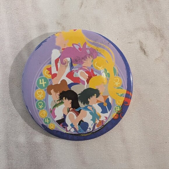 Sailor Moon Stained Glass Style Pinback Button Set of 3 - Picture 6 of 9